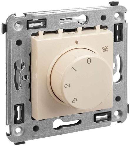 Выключатель вентилятора без рамки DKC Avanti 4-поз. ванильная дымка фото Выключатель вентилятора без рамки DKC Avanti 4-поз. ванильная дымка картинка